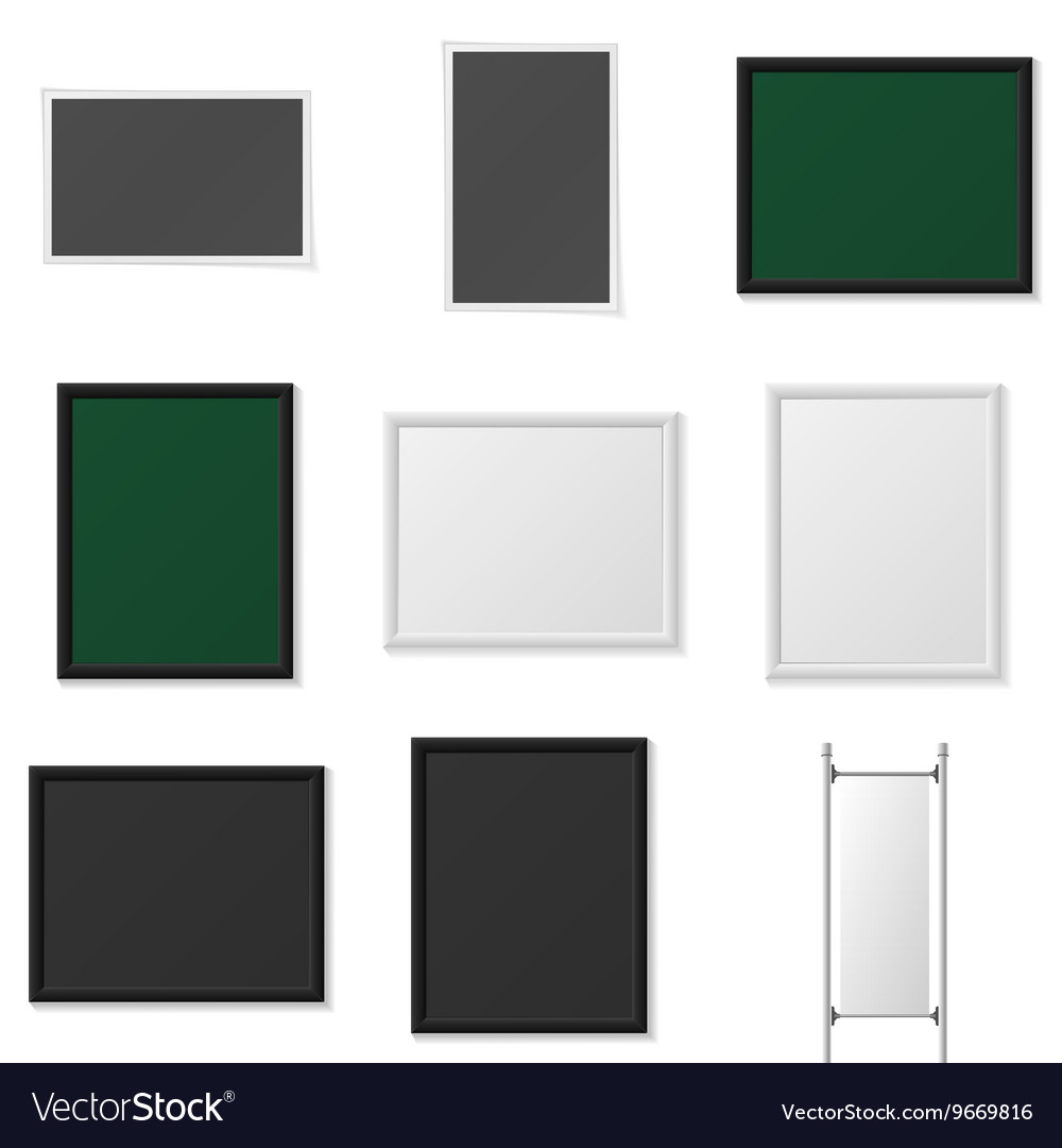 Boards and frames realistic mockup set