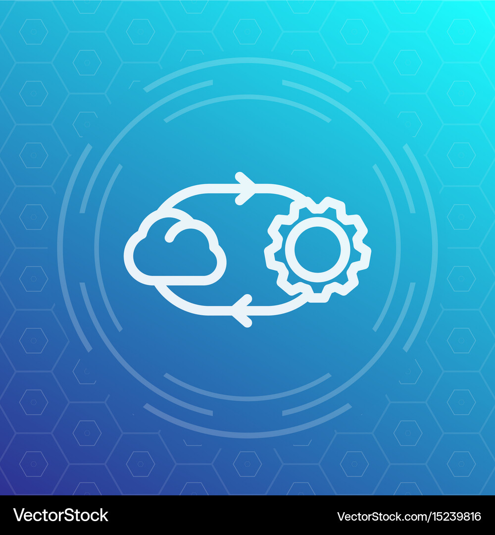 Cloud technology line icon Royalty Free Vector Image