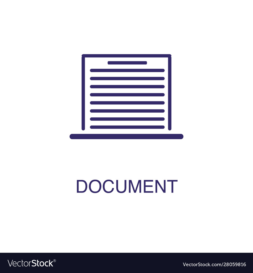 Document element in flat simple style on white