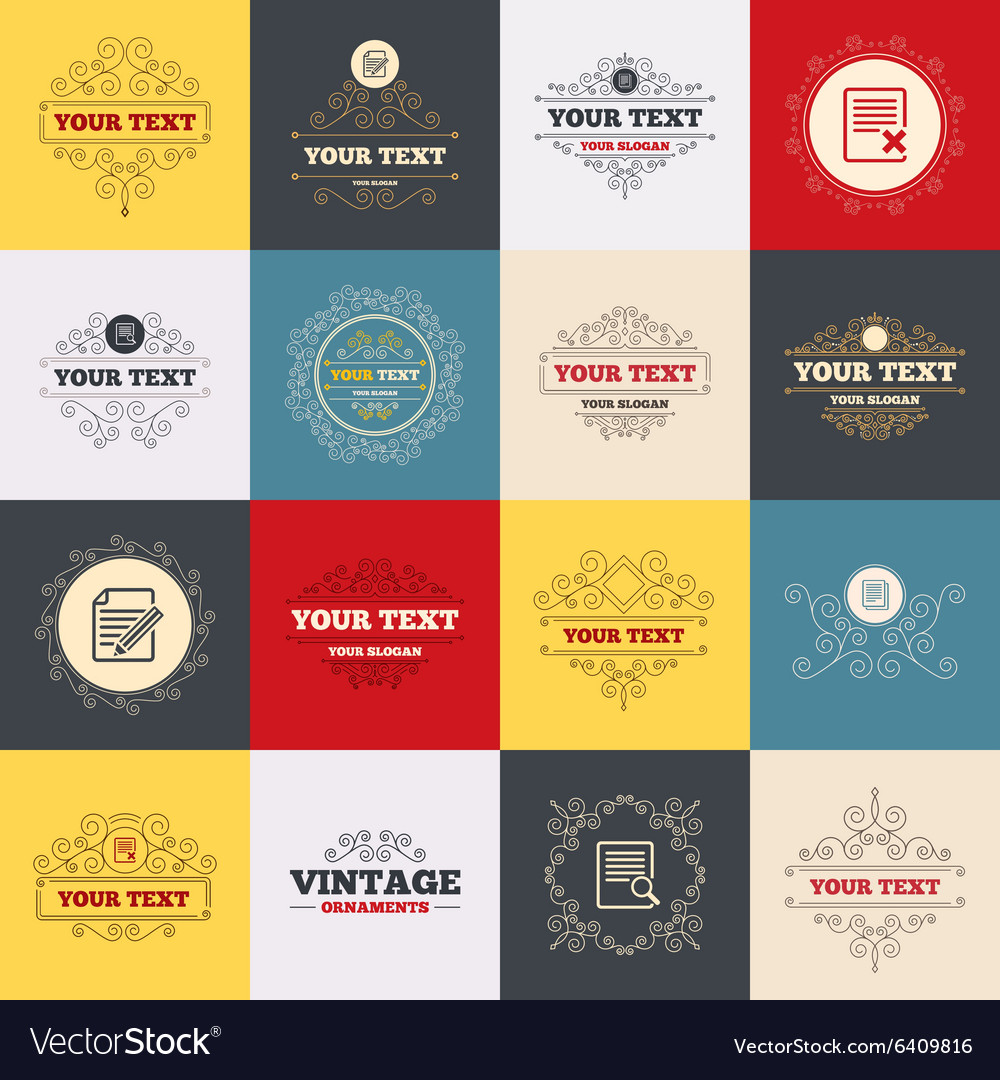 Document icons Search delete and edit file Vector Image