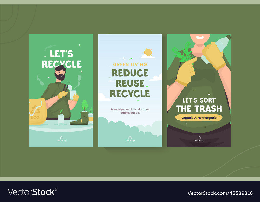 Environment care on banner stories Royalty Free Vector Image