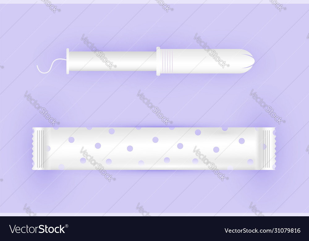 Feminine white tampon with thread