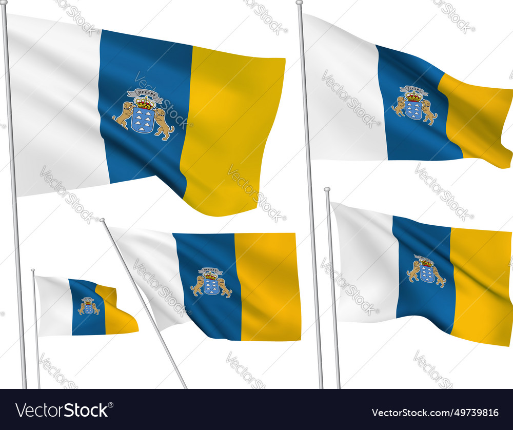 Flags of canary islands Royalty Free Vector Image