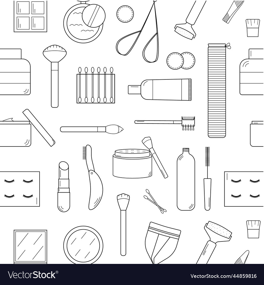 Hand drawn seamless pattern with elements
