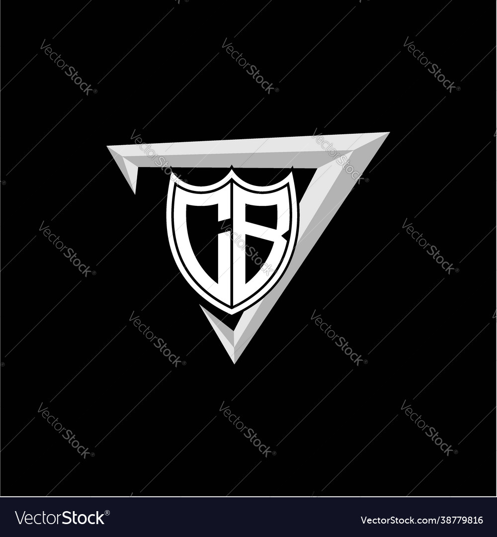 Initial letter c b shield shape with triangular