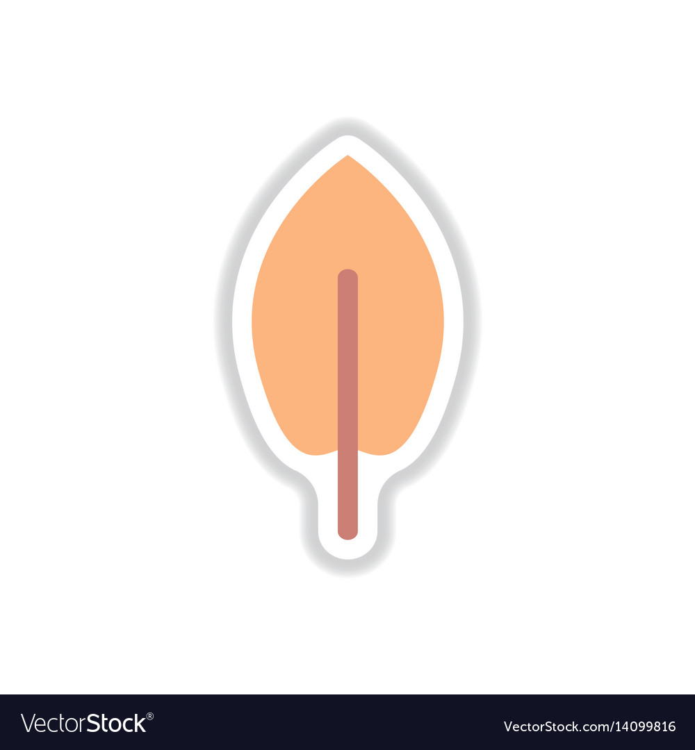 Label with leaf shadow icon design