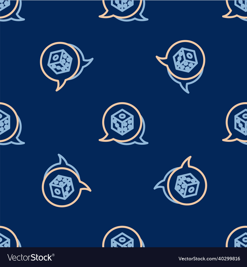 Line game dice icon isolated seamless pattern