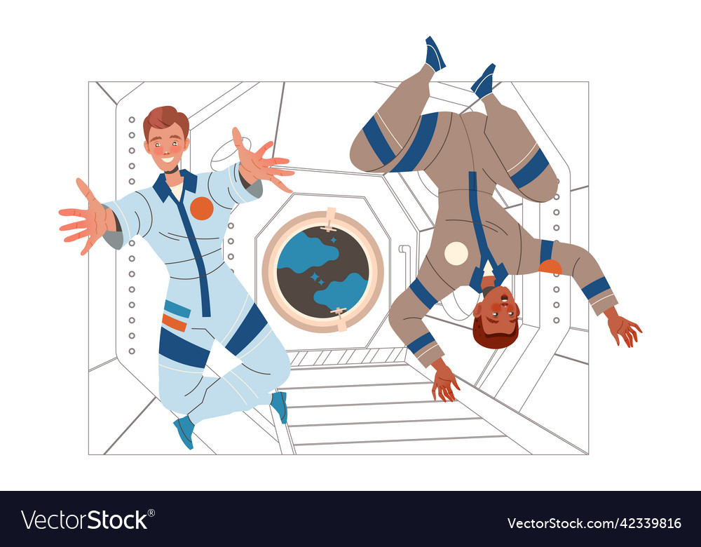 Man astronaut character in outer space vector image Man astronaut character in outer space