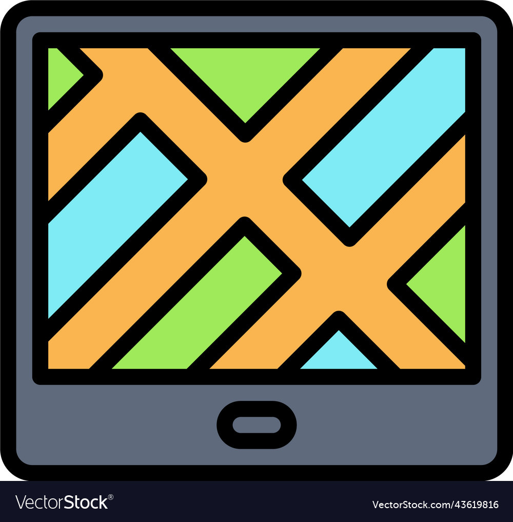 Map on tablet icon location and navigation
