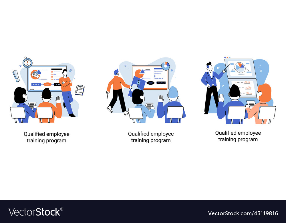 Qualified employee training program refresher Vector Image