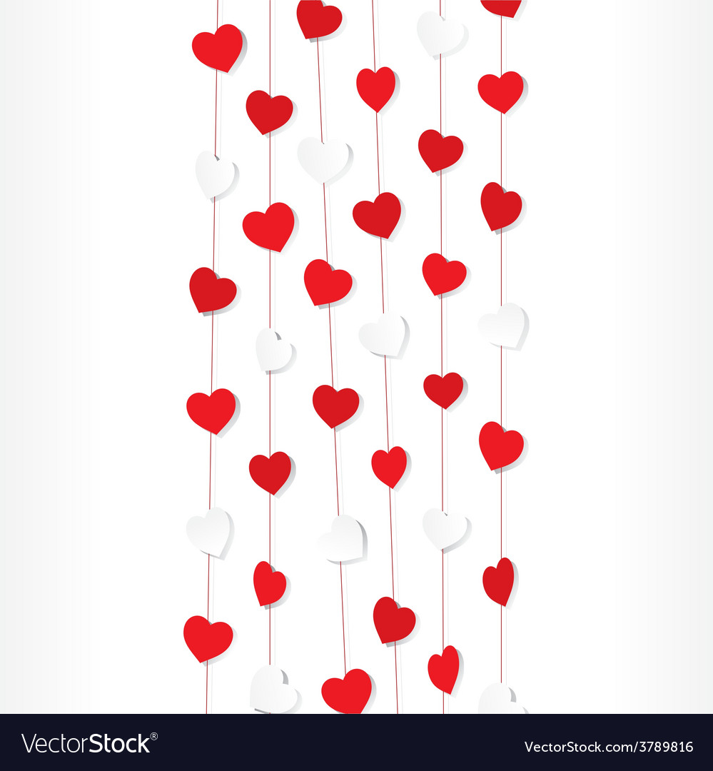 Red and white heart shape pattern background