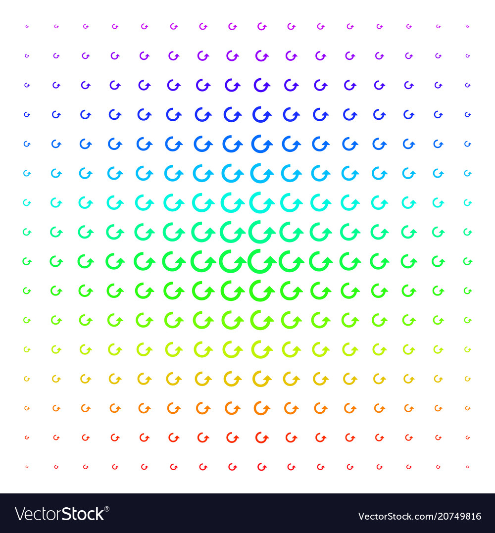 Rotate icon halftone spectrum pattern