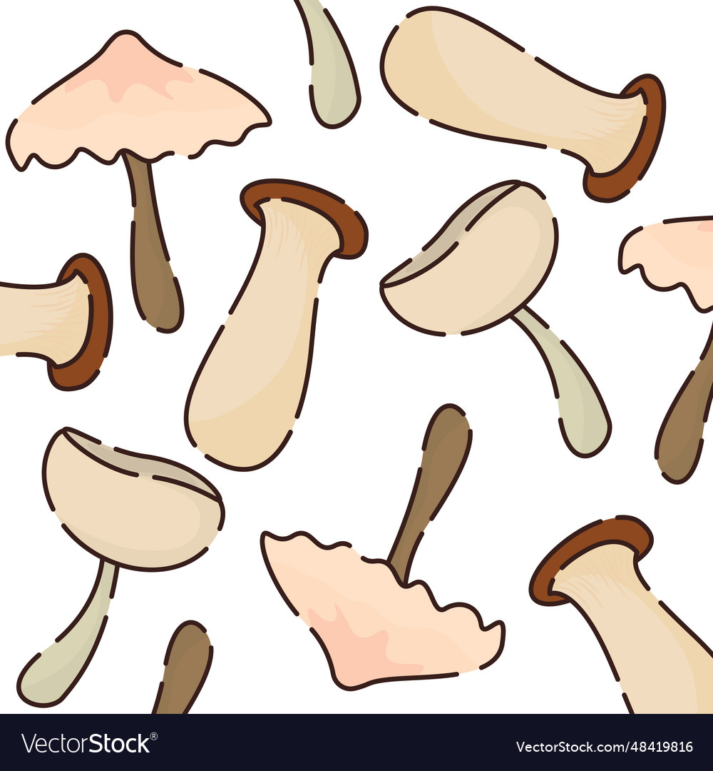 Seamless pattern background with mushroom icons