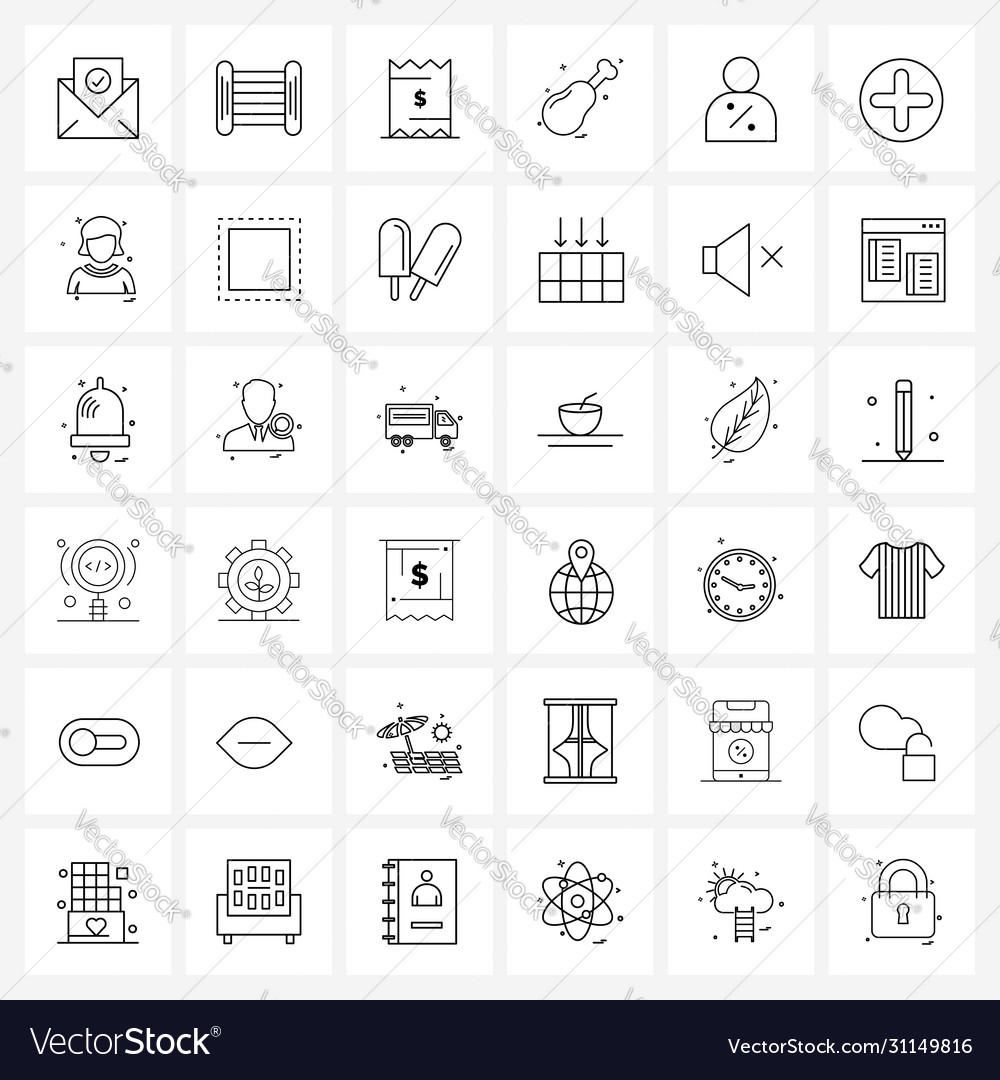 Set 36 simple line icons for web and print