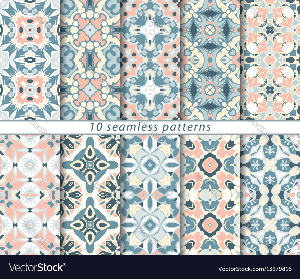 Set of seamless pattern vector image Set of seamless pattern