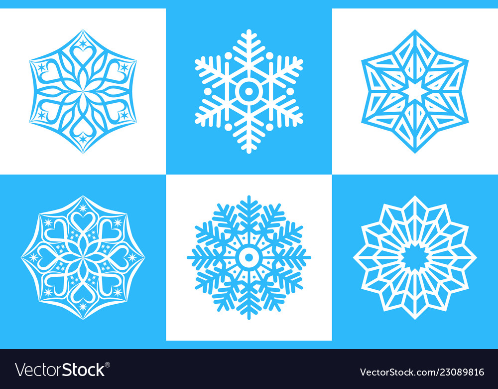 Six Pointed Snowflake Set
