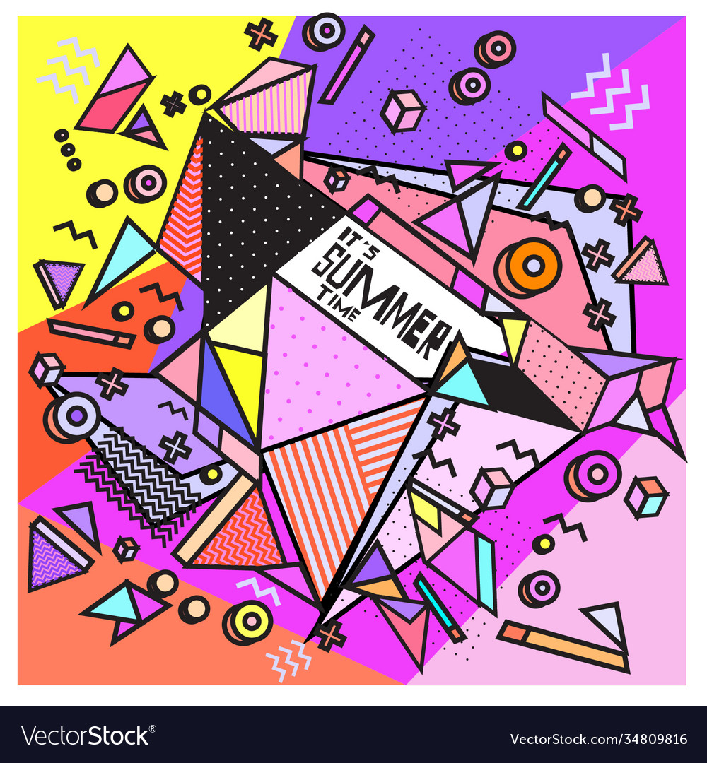 Triangle geometric forms for summer events vector image Triangle geometric forms for summer events