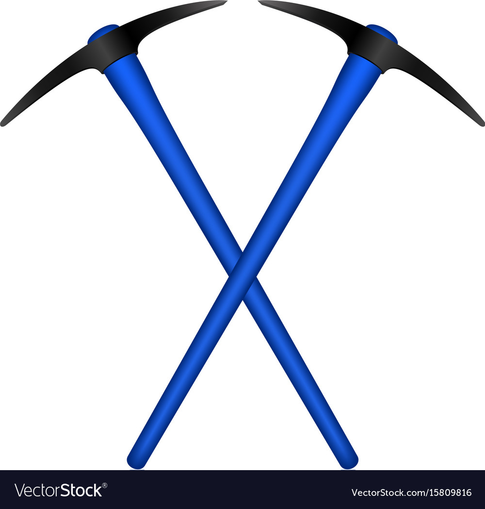 Two crossed mattocks in black design with handle