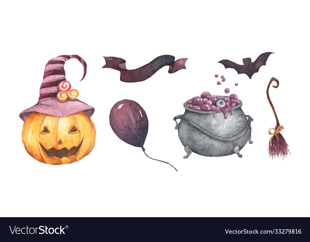 Watercolor halloween Royalty Free Vector Image