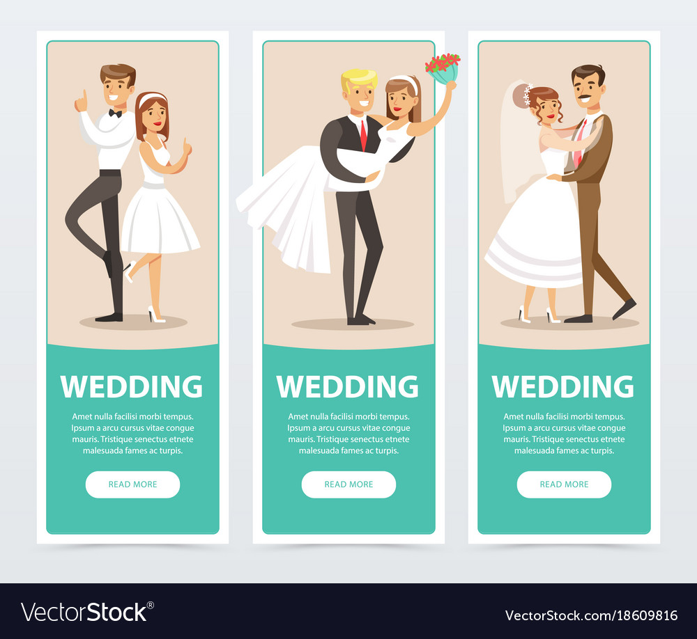 Hochzeit Banner setzen glücklich nur verheiratet Paare