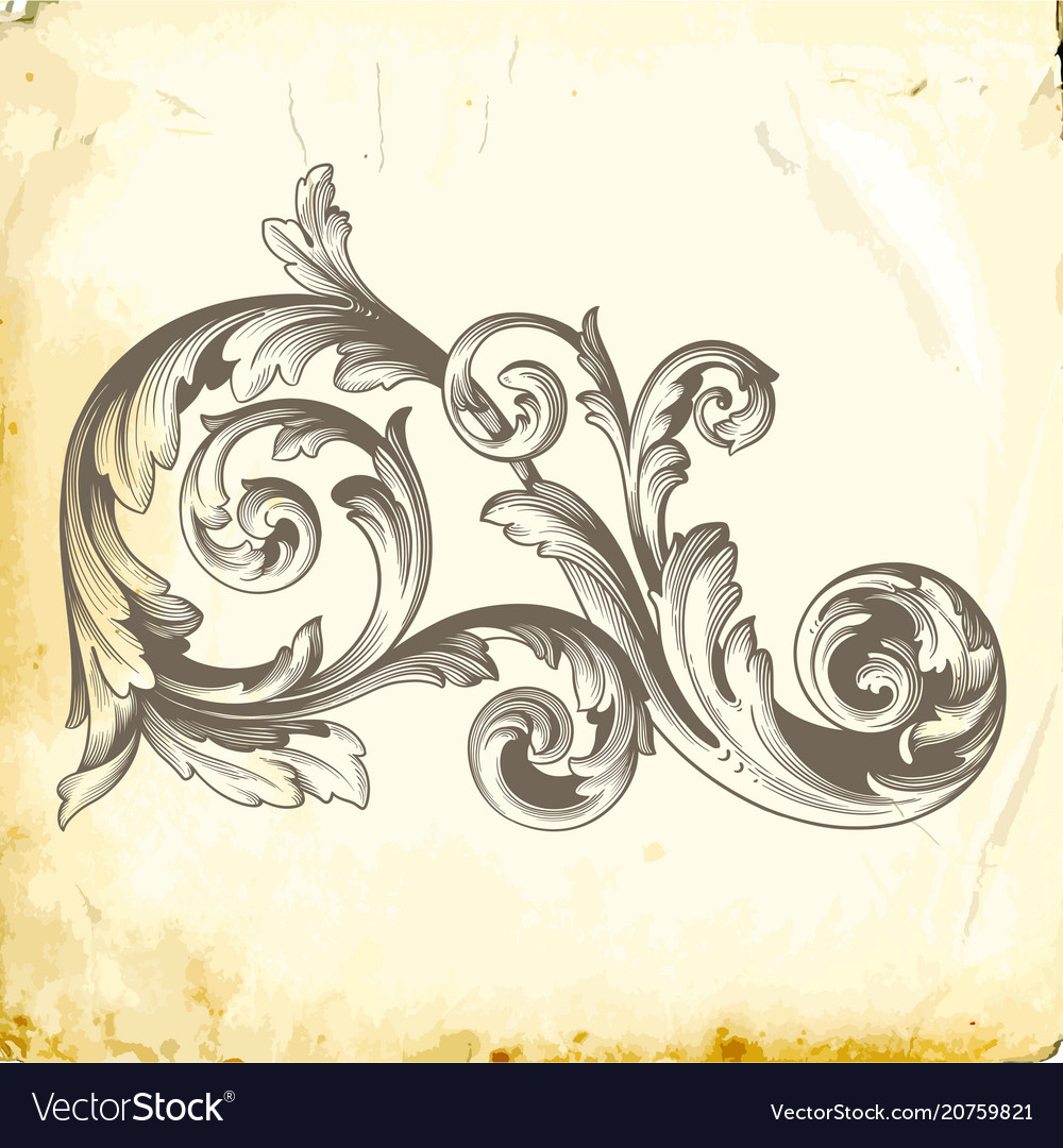 Barock von Vintage-Elementen für Design vector image Barock von Vintage-Elementen für Design
