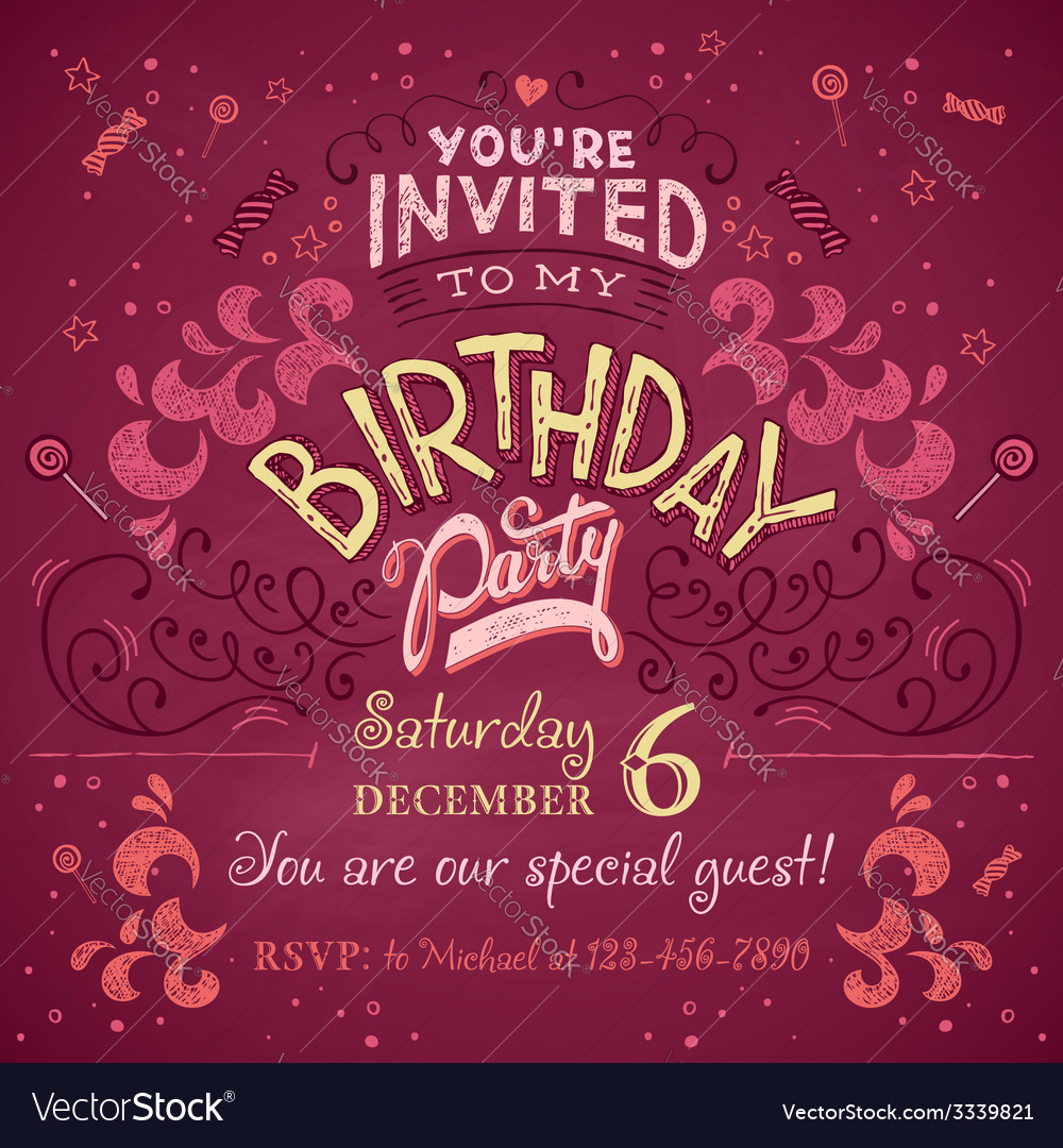 Birthday party invitation Royalty Free Vector Image