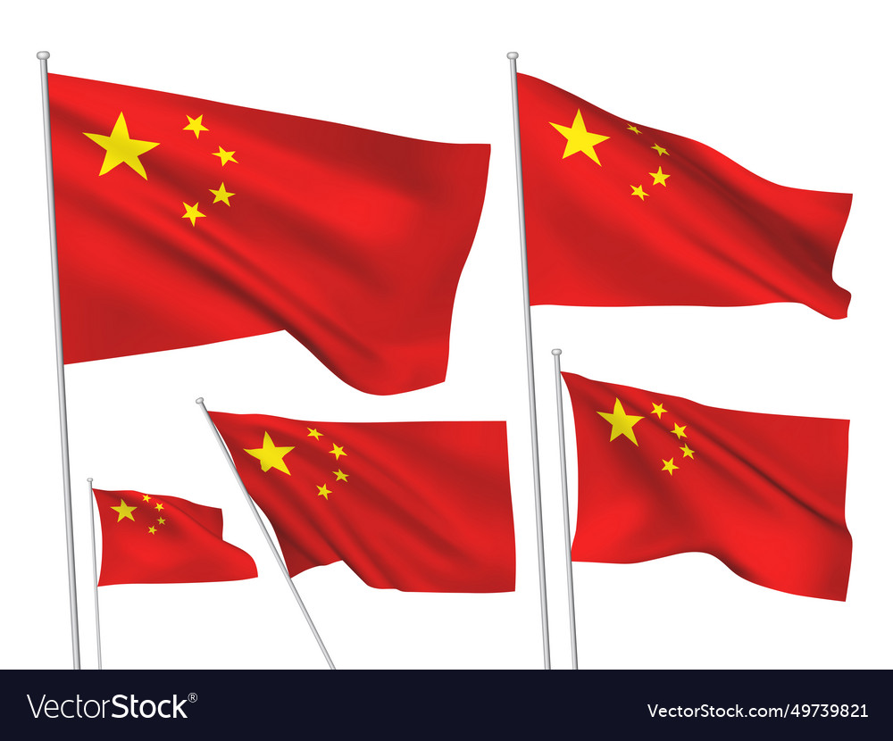 Flags of china Royalty Free Vector Image - VectorStock