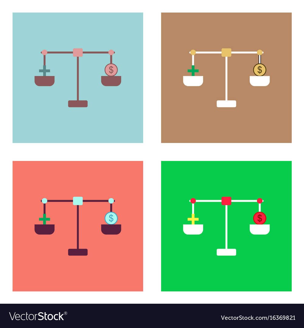 Flat icon design collection scales with cross