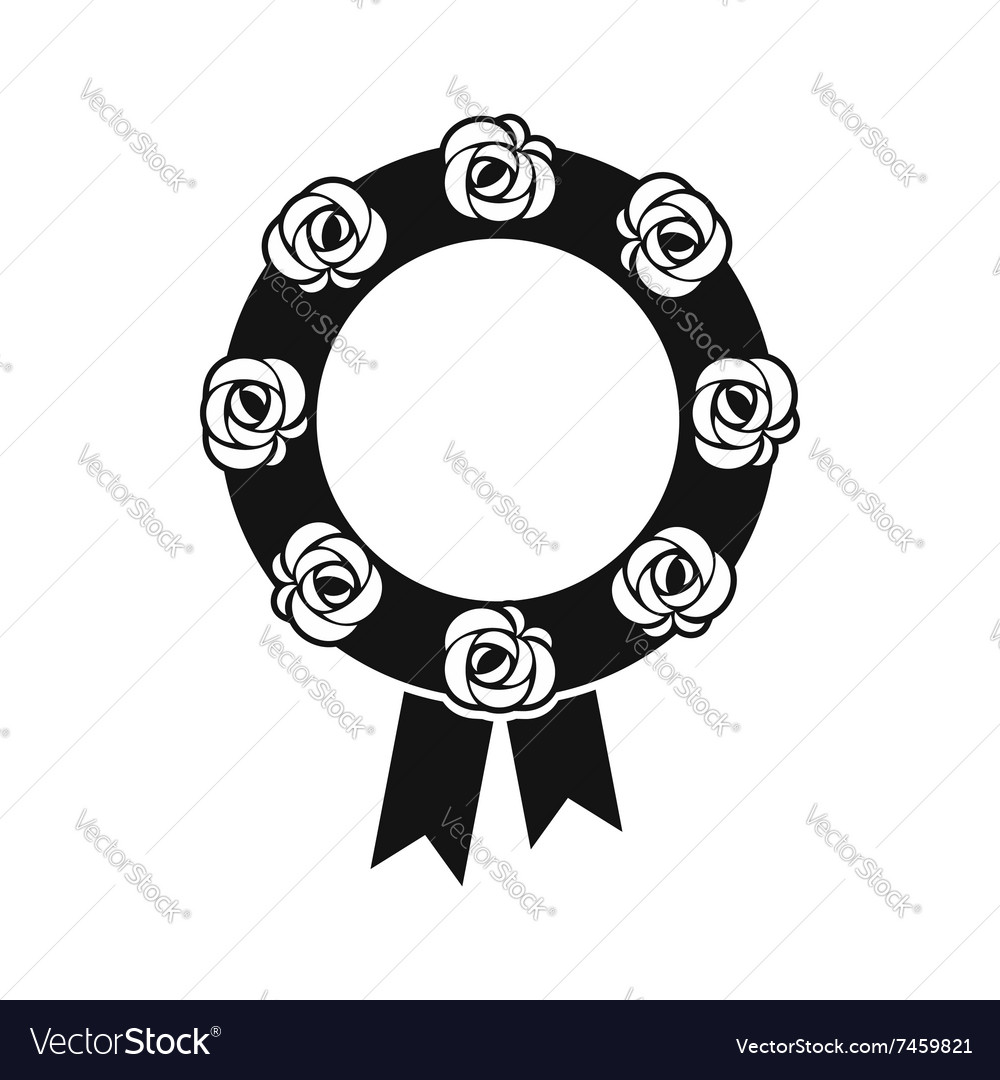 Funeral wreath black icon Royalty Free Vector Image