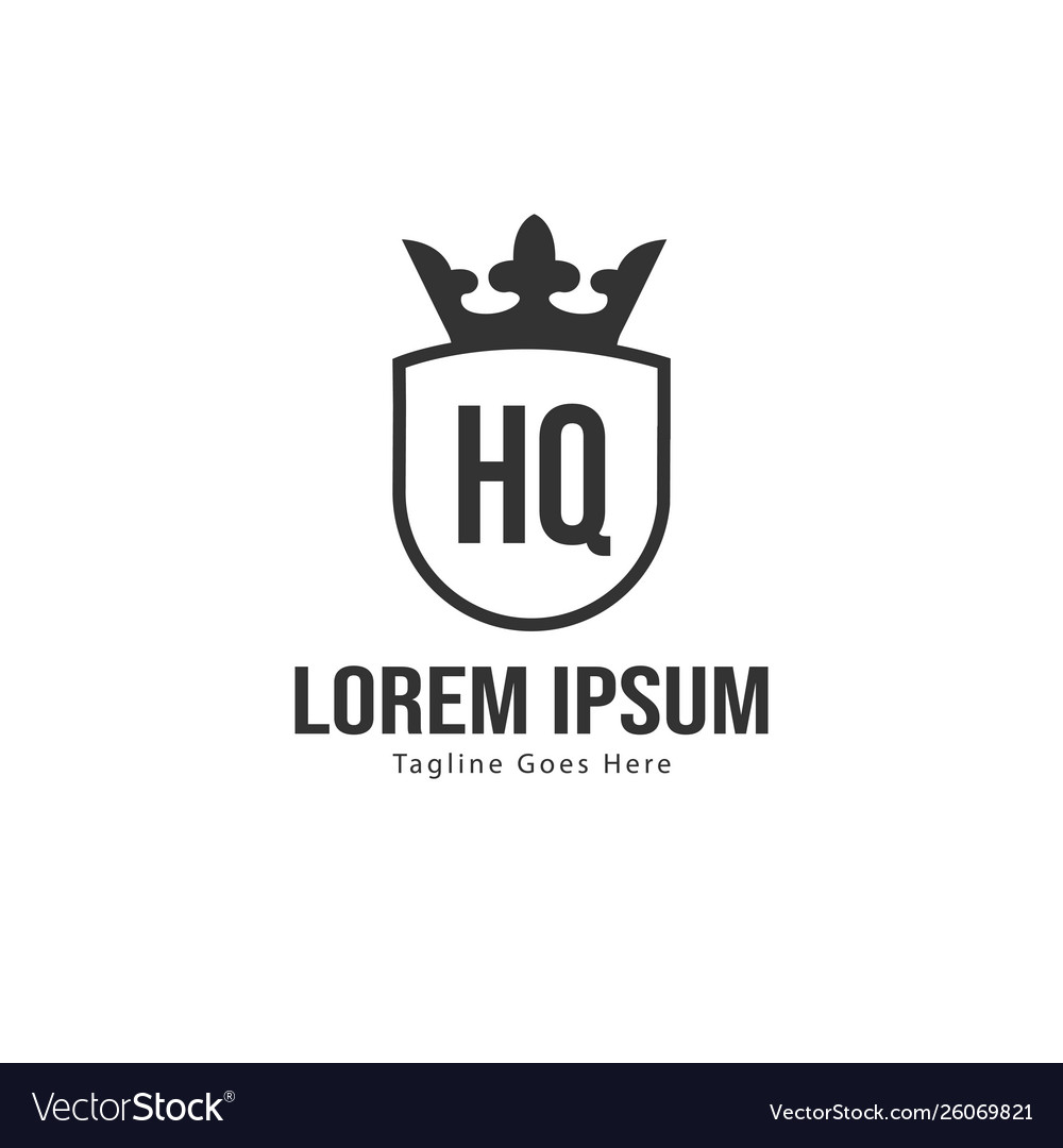 Initial hq logo template with modern frame