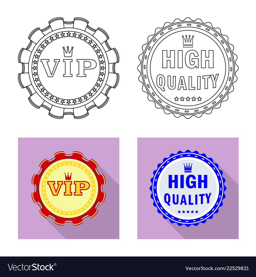 Isolated object of emblem and badge icon set