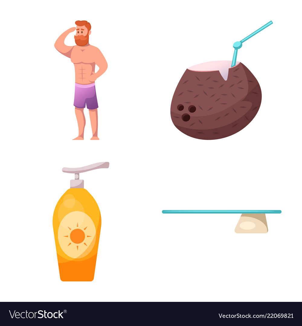 Isolated object of pool and swimming icon set vector image Isolated object of pool and swimming icon set