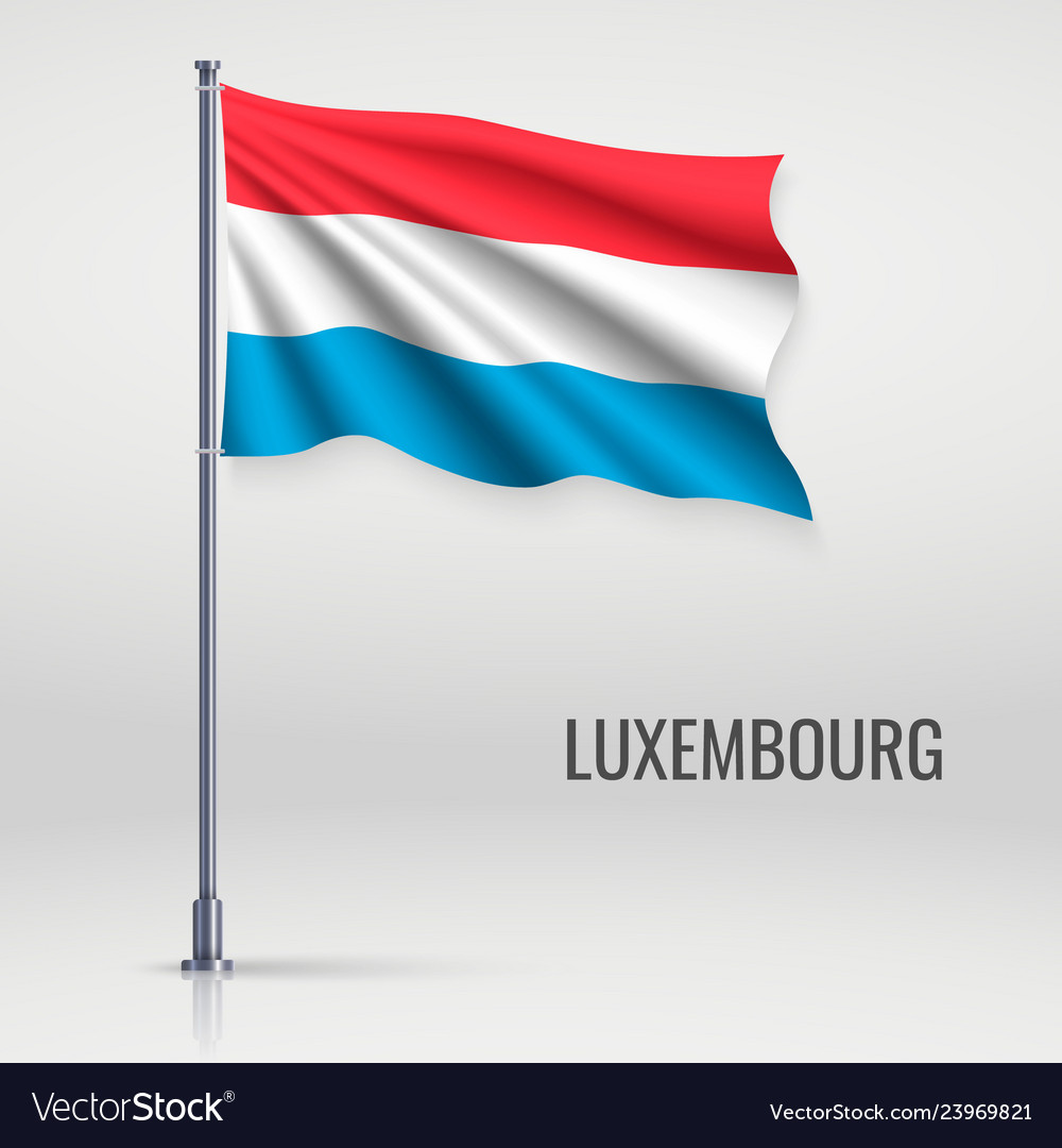 Luxembourg Flag on Pole