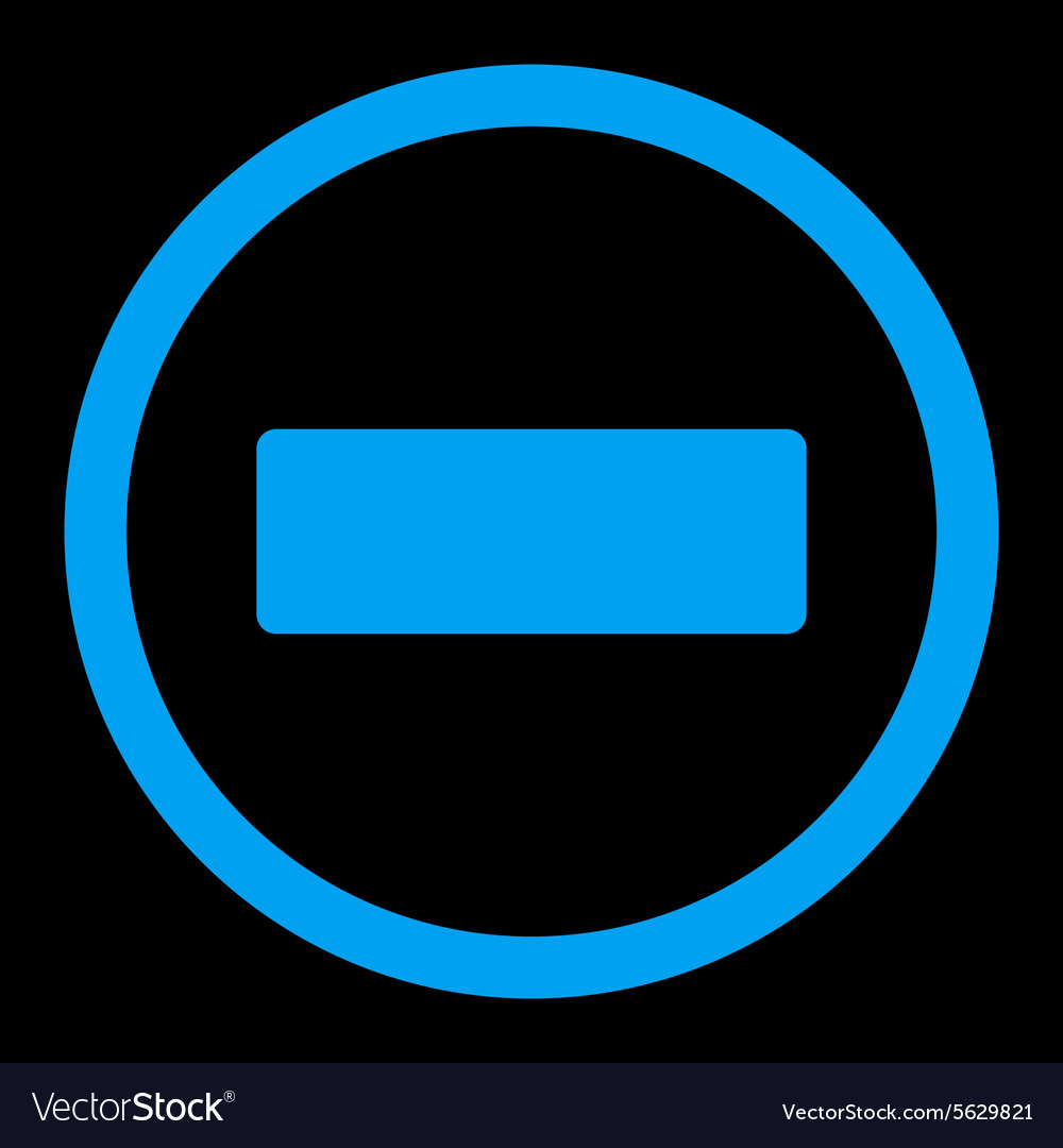 Minus flat blue color rounded icon Royalty Free Vector Image