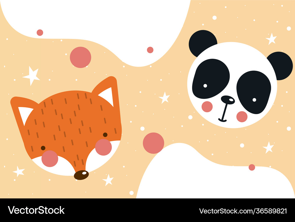 Panda and fox Royalty Free Vector Image - VectorStock