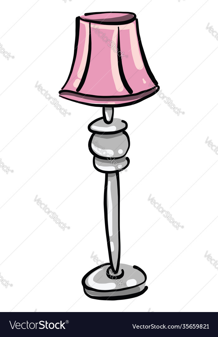 Rosa große Lampe auf weißem Hintergrund