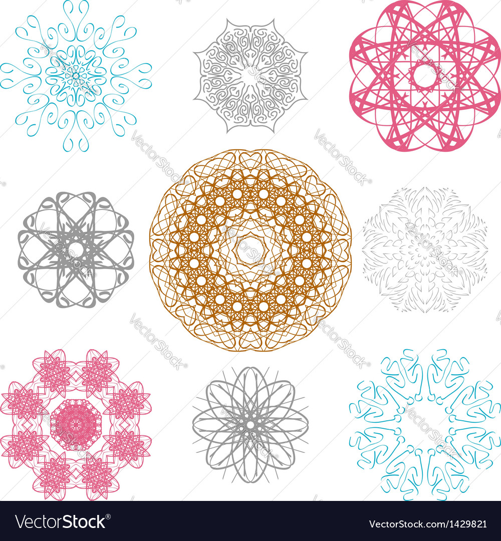 Set of spirograph for design