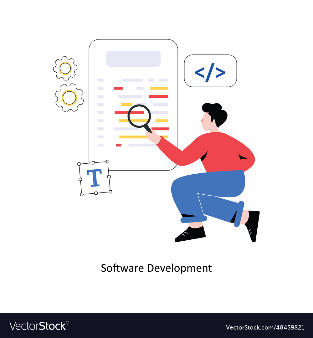 Software development flat style design illu
