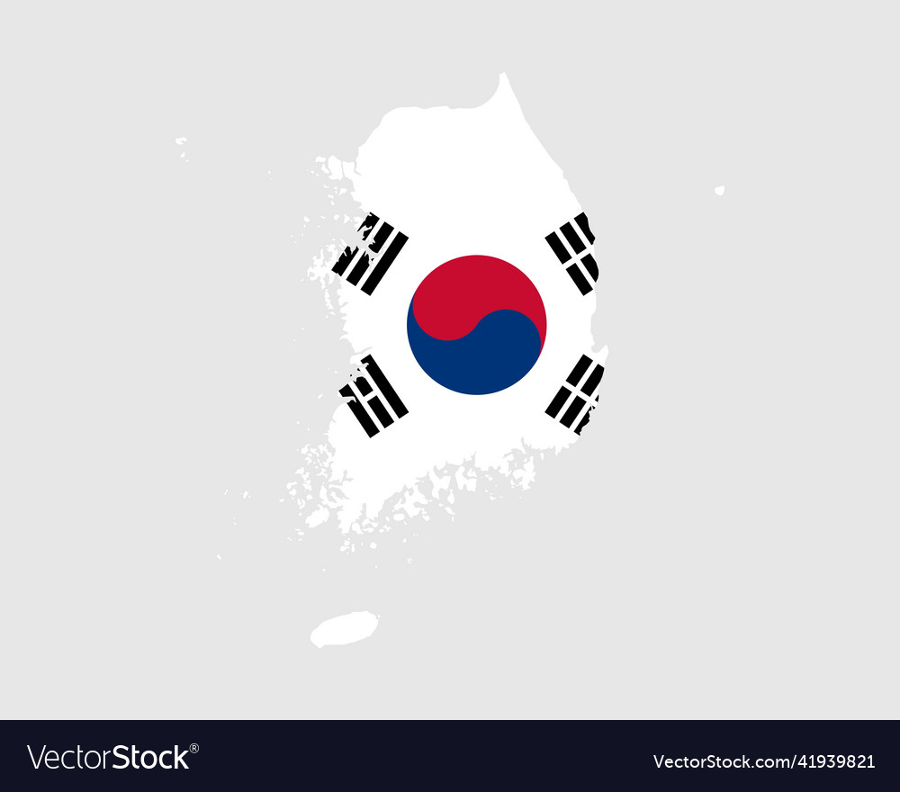 South korea map flag korean country banner vector image South korea map flag korean country banner