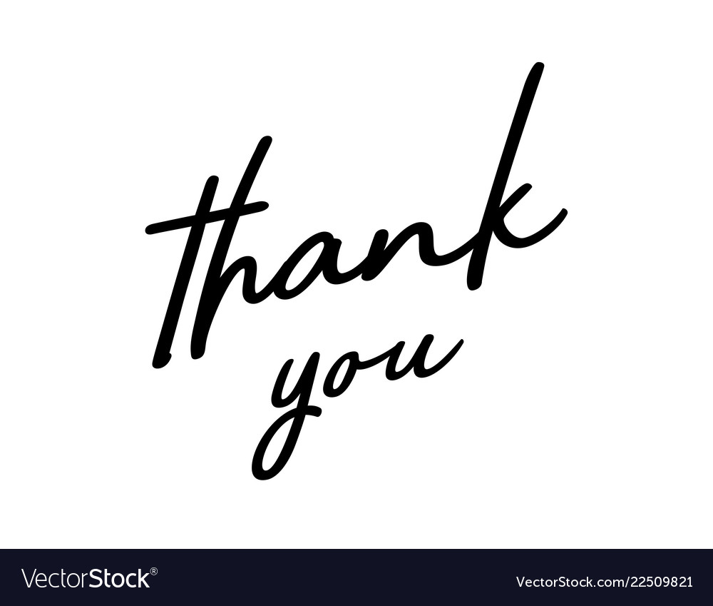 Thank you card handwritten Royalty Free Vector Image