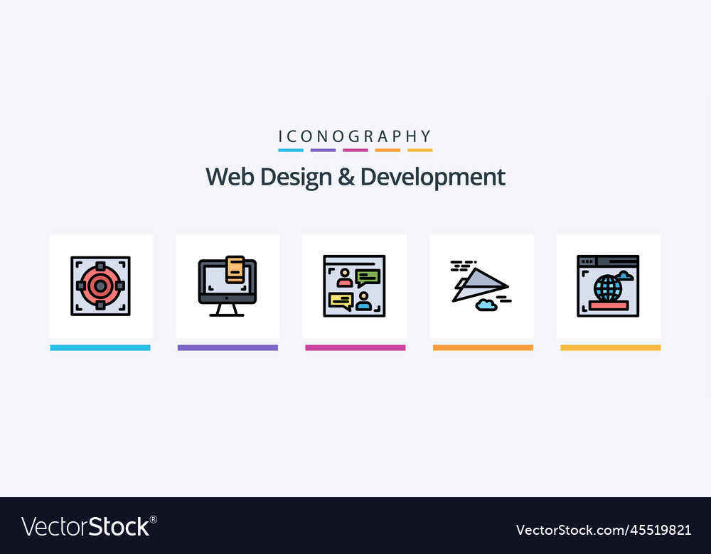 Web design and development line filled 5 icon