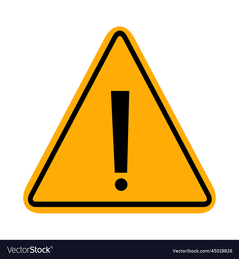 A triangular warning symbol with an exclamation vector image A triangular warning symbol with an exclamation