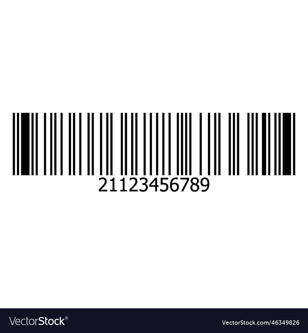 Bar code label element vector image Bar code label element