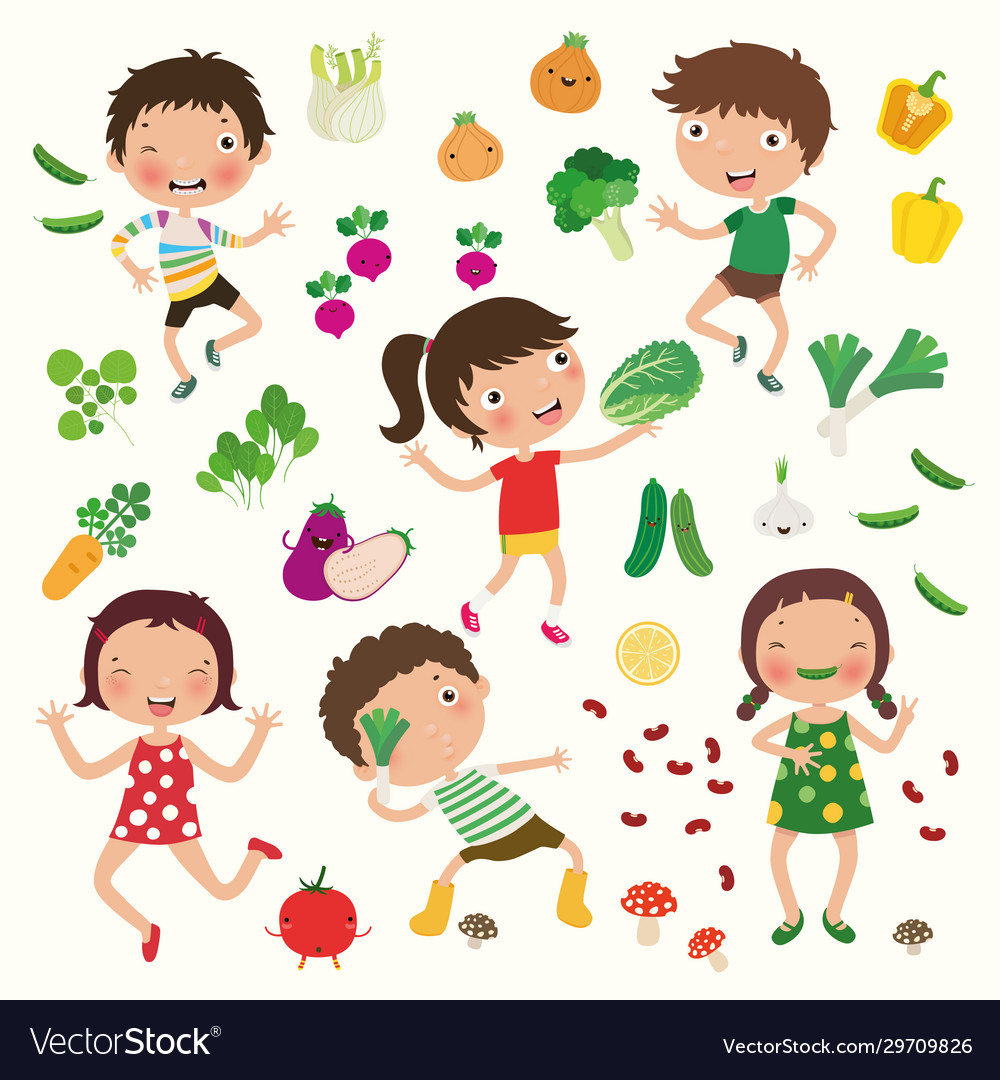 Children and Vegetables - Healthy Food