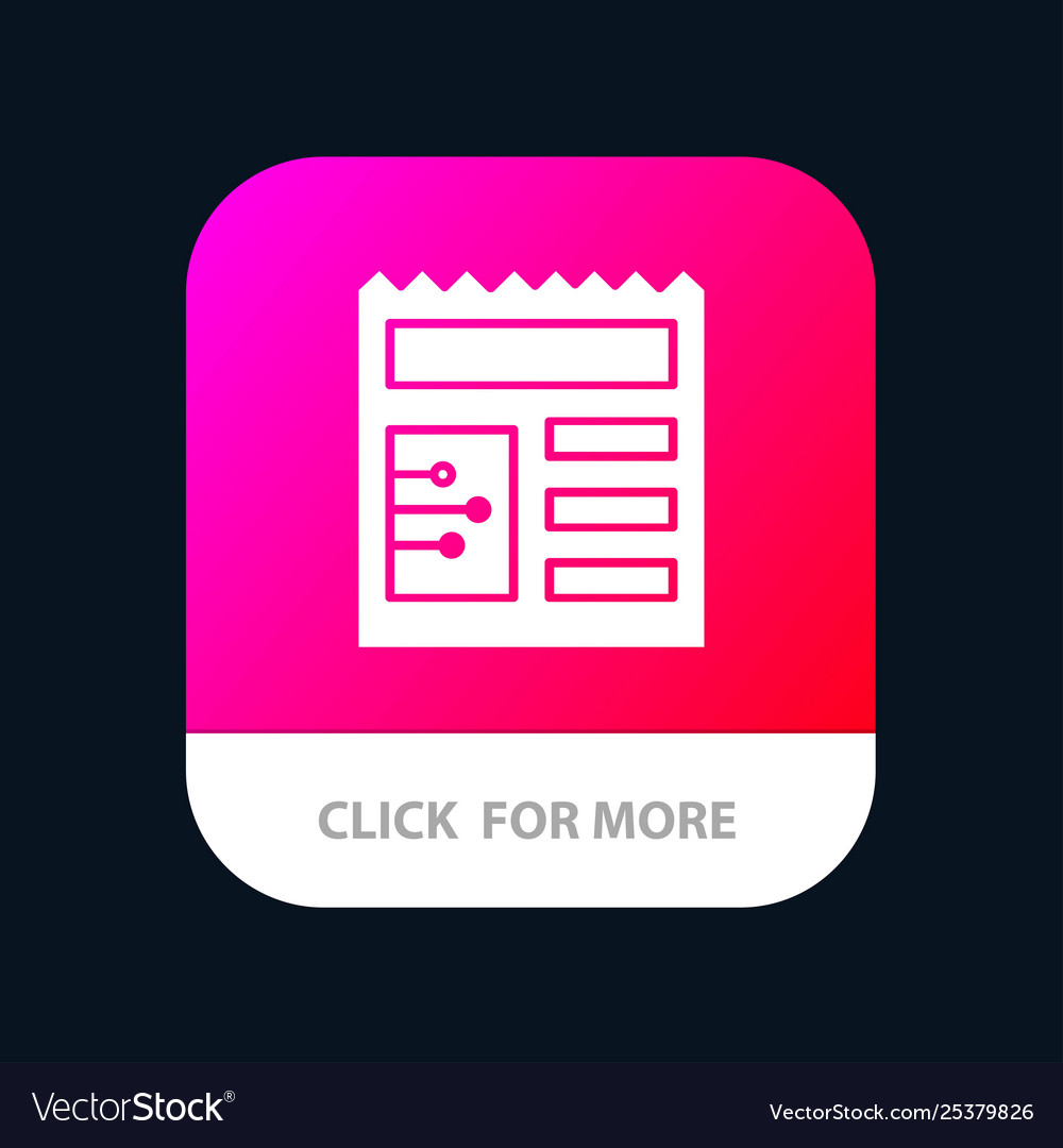 Document basic ui mobile app button android vector image Document basic ui mobile app button android