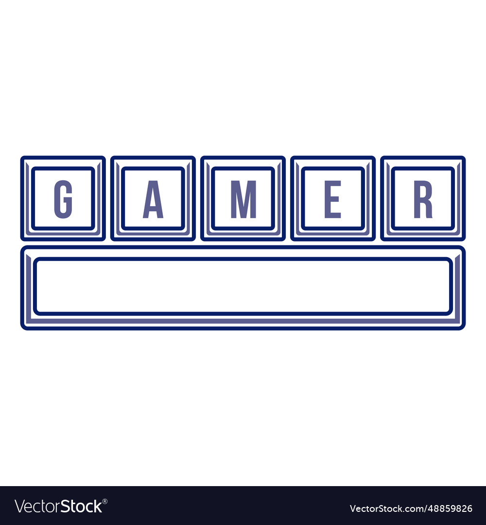 Gamer keyboard badge Royalty Free Vector Image