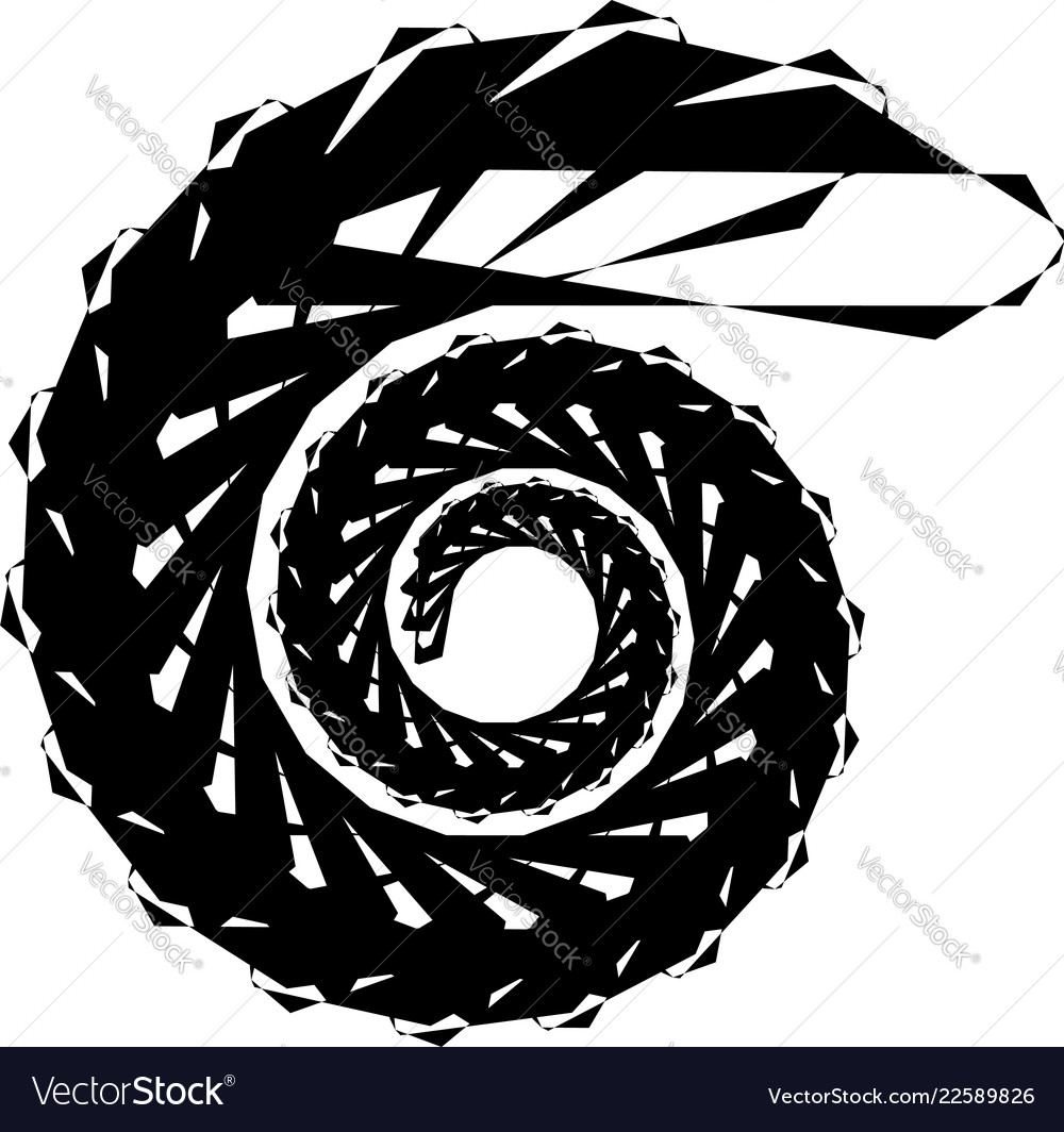 Geometric circular spiral abstract angular edgy vector image Geometric circular spiral abstract angular edgy