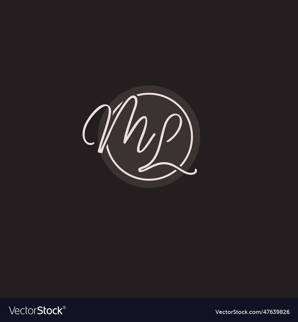 Initials ml logo monogram with simple circle line Vector Image Initials ml logo monogram with simple circle line