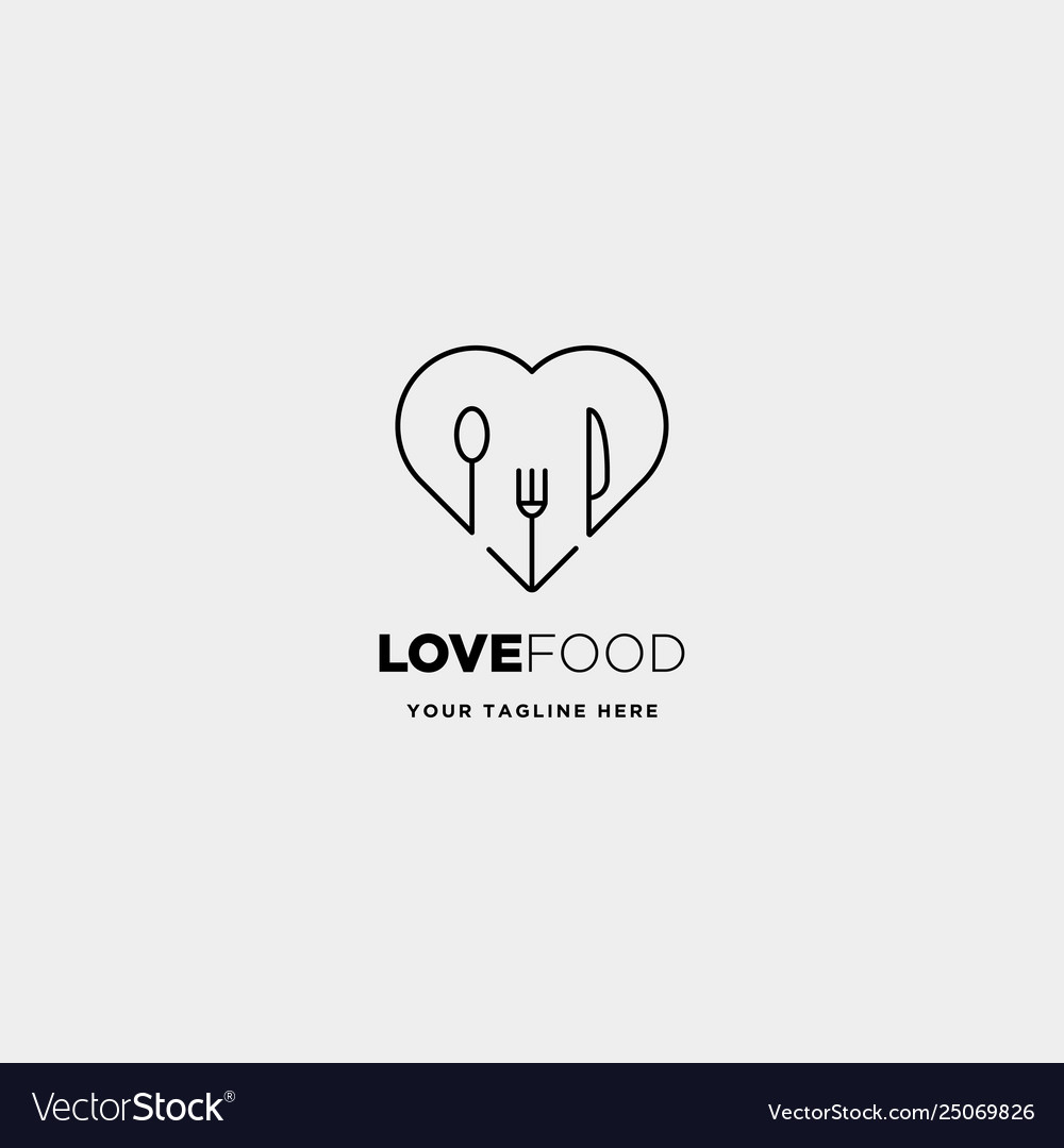 Love food equipment simple line logo design