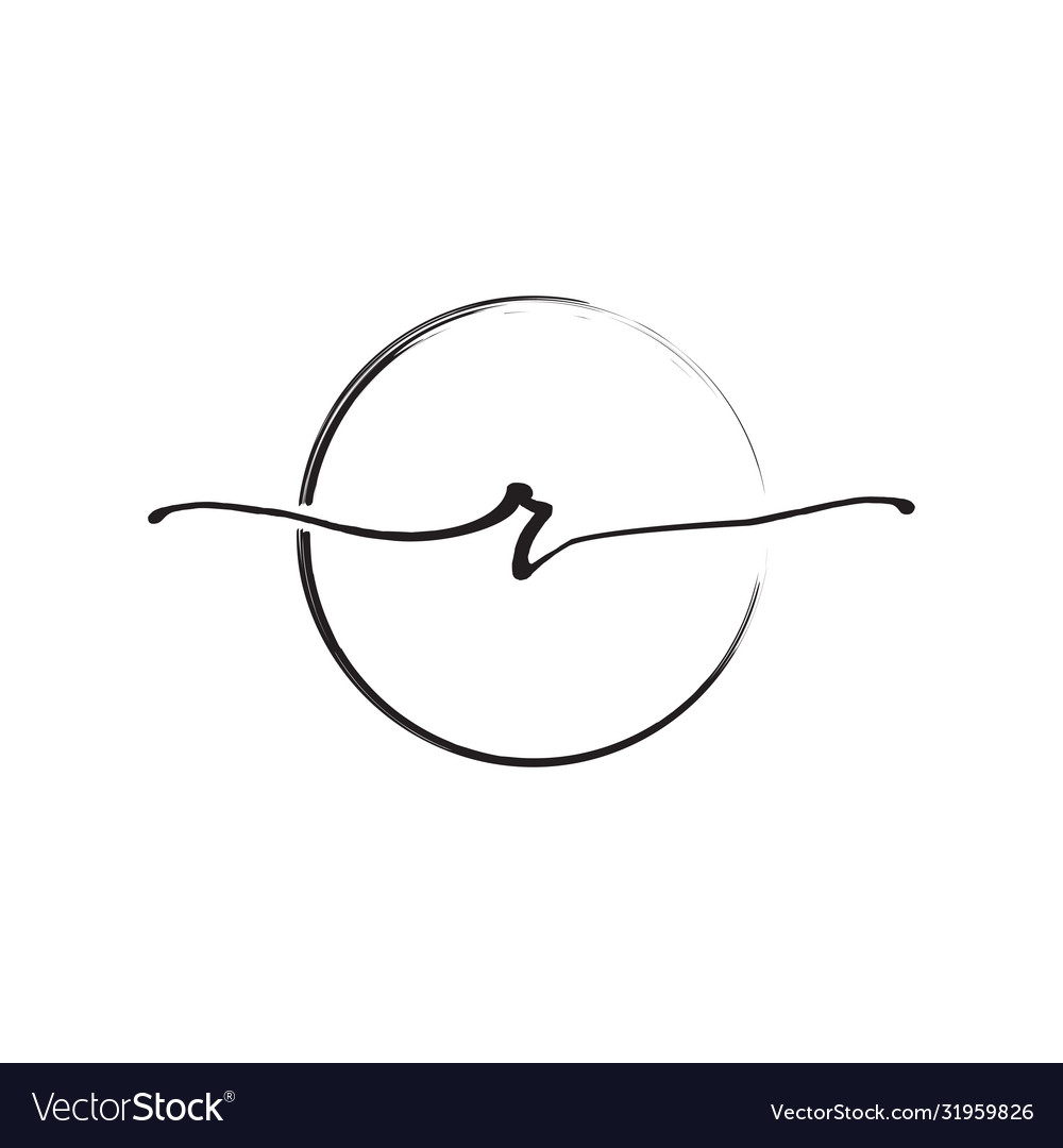 Lowercase R with Circle Brush - Elegant Script